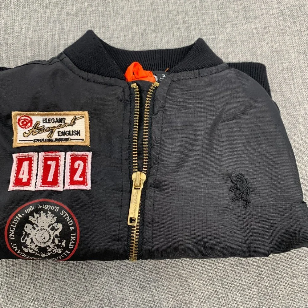 English Laundry Size 2T Kids Zip Up‎ jacket Windbreaker Gray Black Long Sleeve